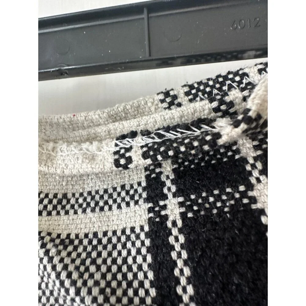 Black and white plaid three fabric table placemats
